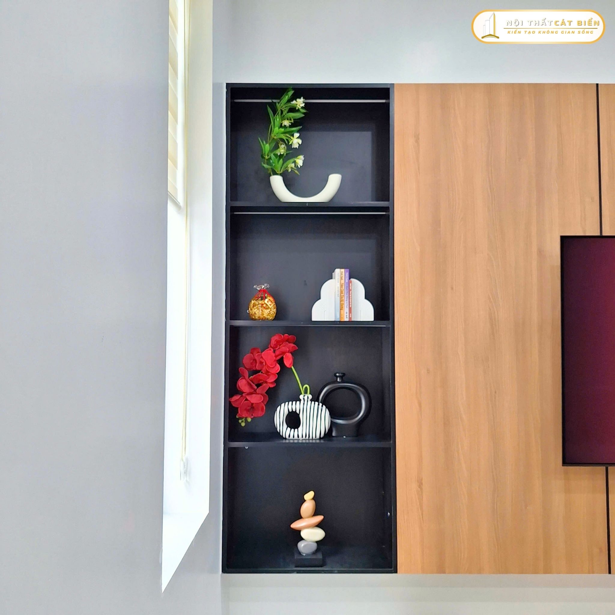 xưởng thiết kế sản xuất thi công lắp đặt tủ kệ tivi, tủ trang trí, bàn tiếp khách phú cường rạch giá