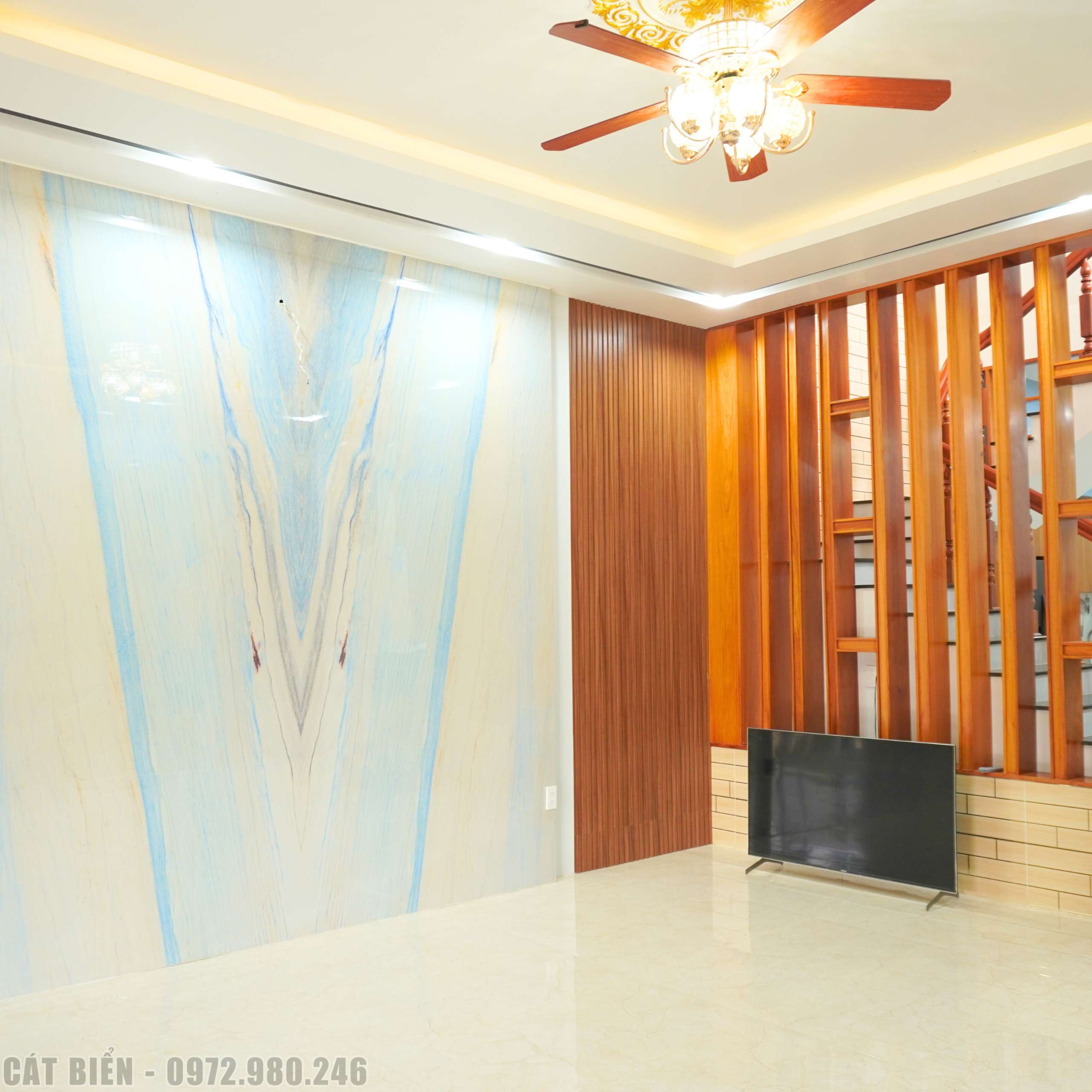 thiết kế sản xuất thi công nội thất gỗ công nghiệp phòng khách an minh kiên giang