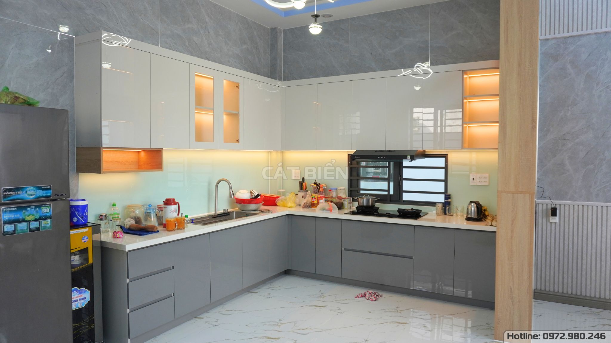 xưởng thiết kế thi công nội thất phòng bếp tủ bếp, kệ tủ rượu minh lương kiên giang