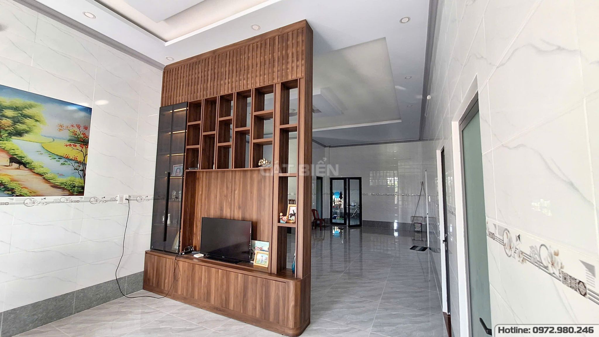 xưởng thiết kế sản xuất thi công lắp đặt tủ rượu, kệ tivi hòn đất kiên giang