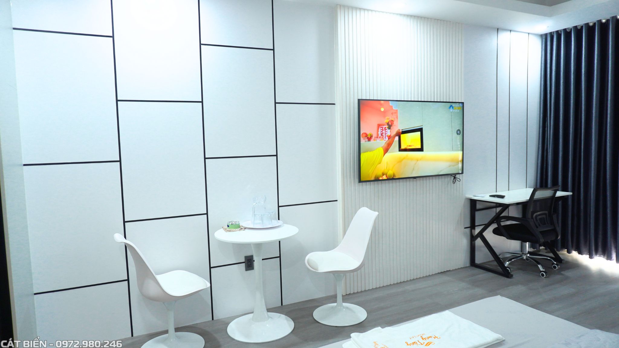 thiết kế sản xuất thi công nội thất chung cư sophia phú cường giường ngủ, tủ đầu giường, kệ tivi, vách trang trí, tủ quần áo, tủ bếp, sàn nhựa giả gỗ rạch giá kiên giang