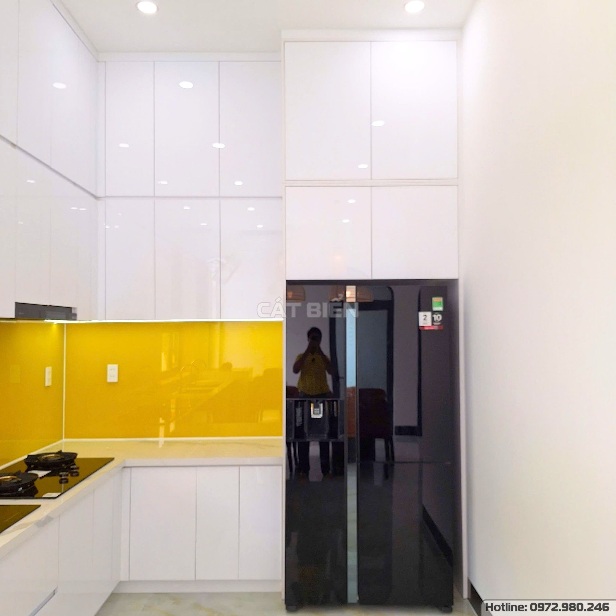 xưởng thiết kế sản xuất thi công lắp đặt tủ bếp, khung bao tủ lạnh, giá nâng hạ bát đĩa có trợ lực, giá để chai lọ gia vị dao thớt, thùng gạo thông minh có màn hình, giá để xoong nồi gỗ công nghiệp an biên kiên giang