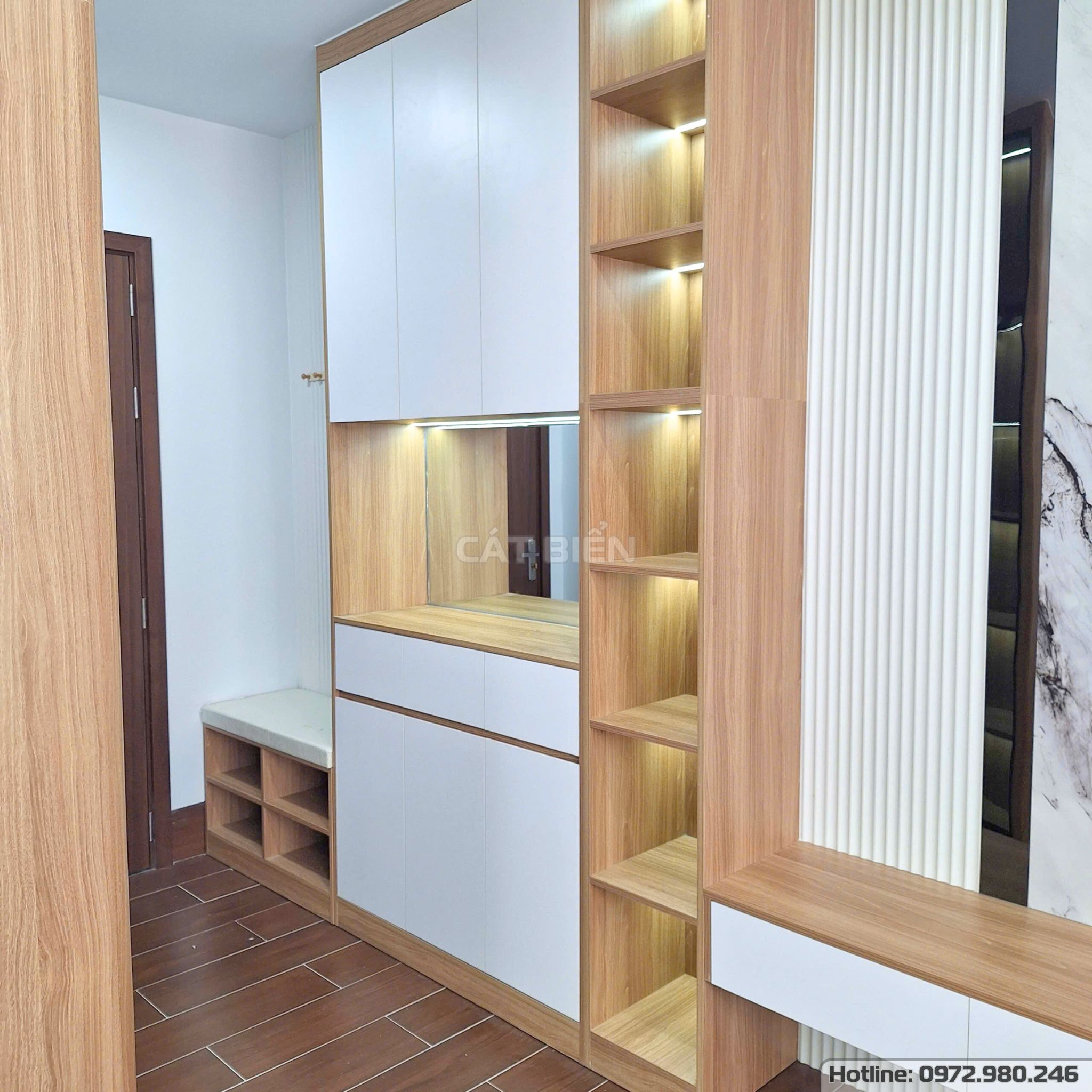 xưởng thiết kế sản xuất thi công lắp đặt giường ngủ, tủ đầu giường, tủ quần áo, tủ để giày, bàn làm việc, kệ sách, bàn trang điểm, kệ tivi, vách trang trí pvc vân đá, vách lam sóng, tủ trang trí gỗ công nghiệp rạch giá