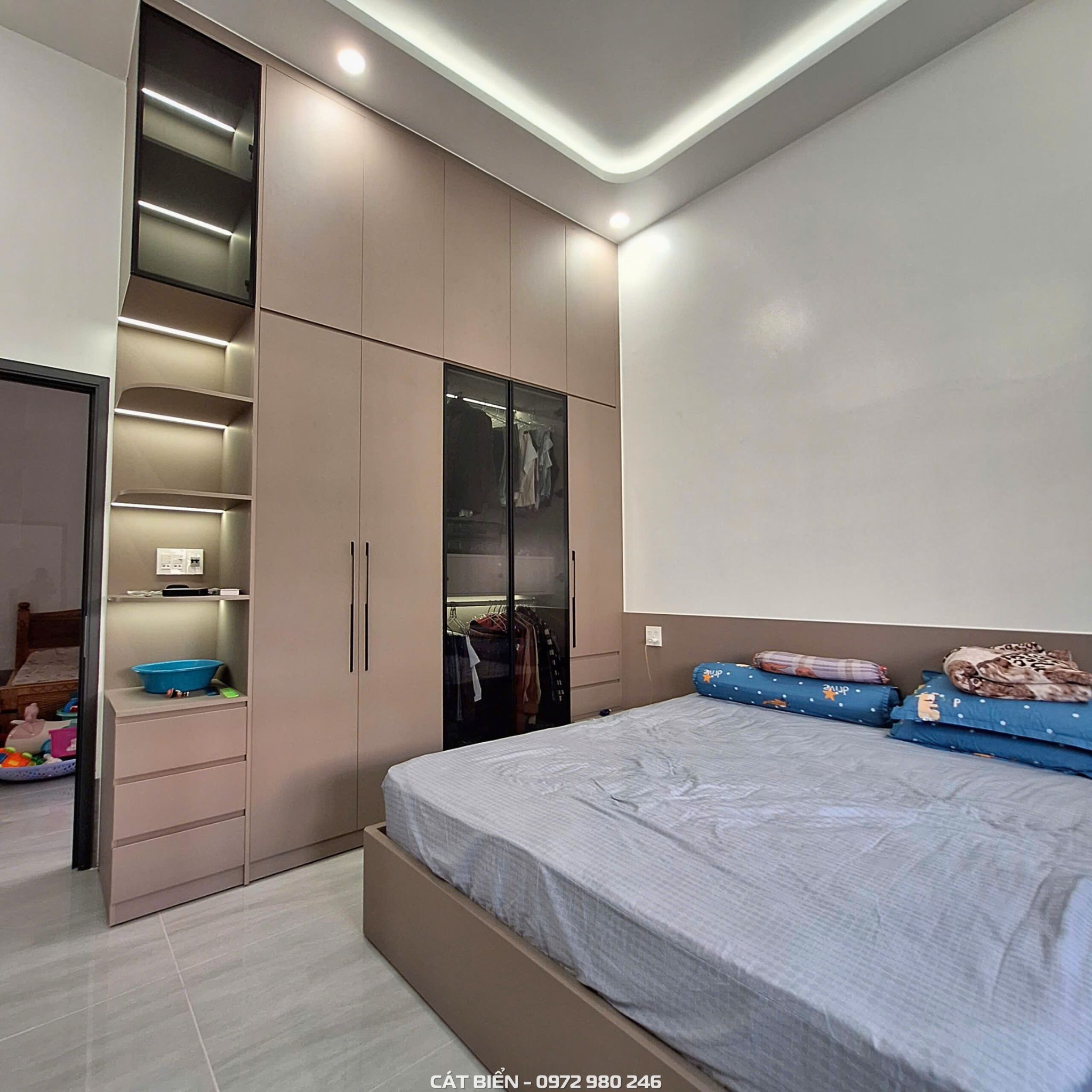 xưởng thiết kế sản xuất thi công lắp đặt giường ngủ, tủ quần áo, tủ đầu giường, bàn làm việc, kệ sách tân hiệp kiên giang