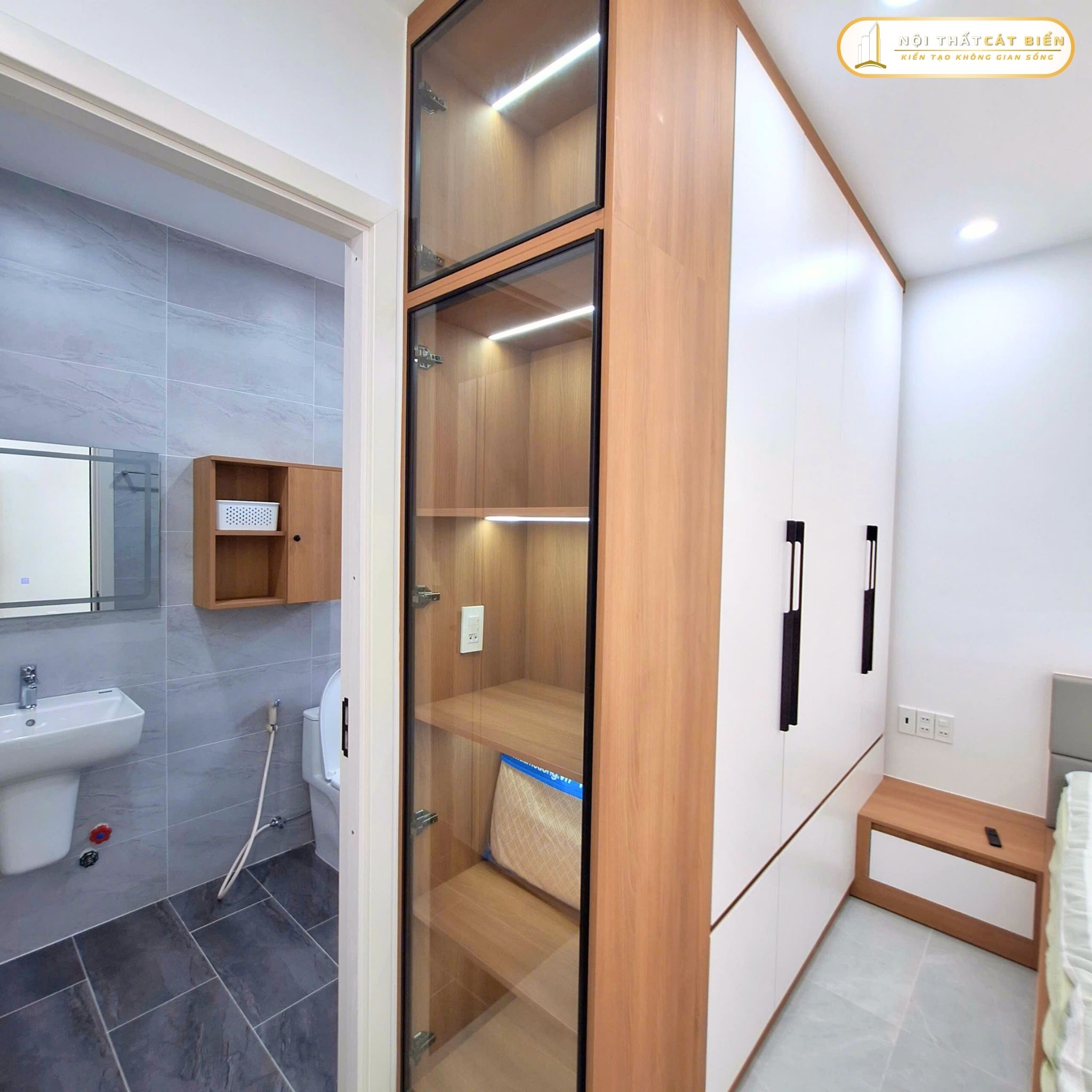 xưởng thiết kế sản xuất thi công lắp đặt giường ngủ, tủ quần áo, tủ đầu giường, kệ tivi phú cường rạch giá