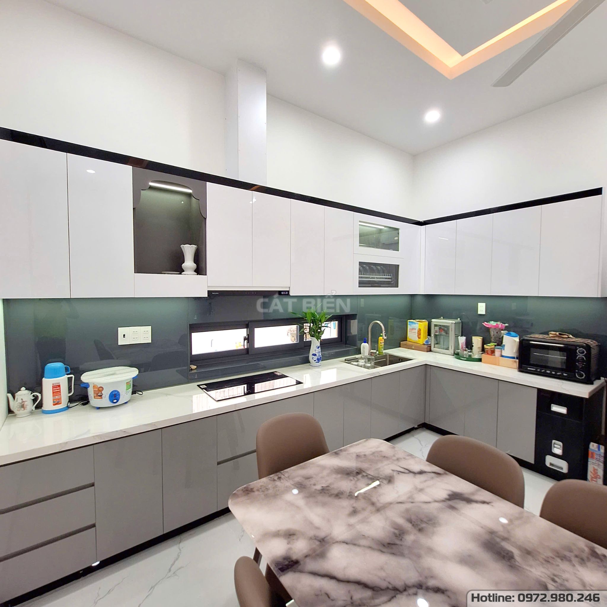 xưởng thiết kế sản xuất thi công lắp đặt tủ bếp, giá nâng hạ có trợ lực, giá chai lọ giao thớt, thùng gạo, chậu rửa, bếp âm, máy hút mùi, phụ kiện bếp thông minh gỗ công nghiệp rạch giá