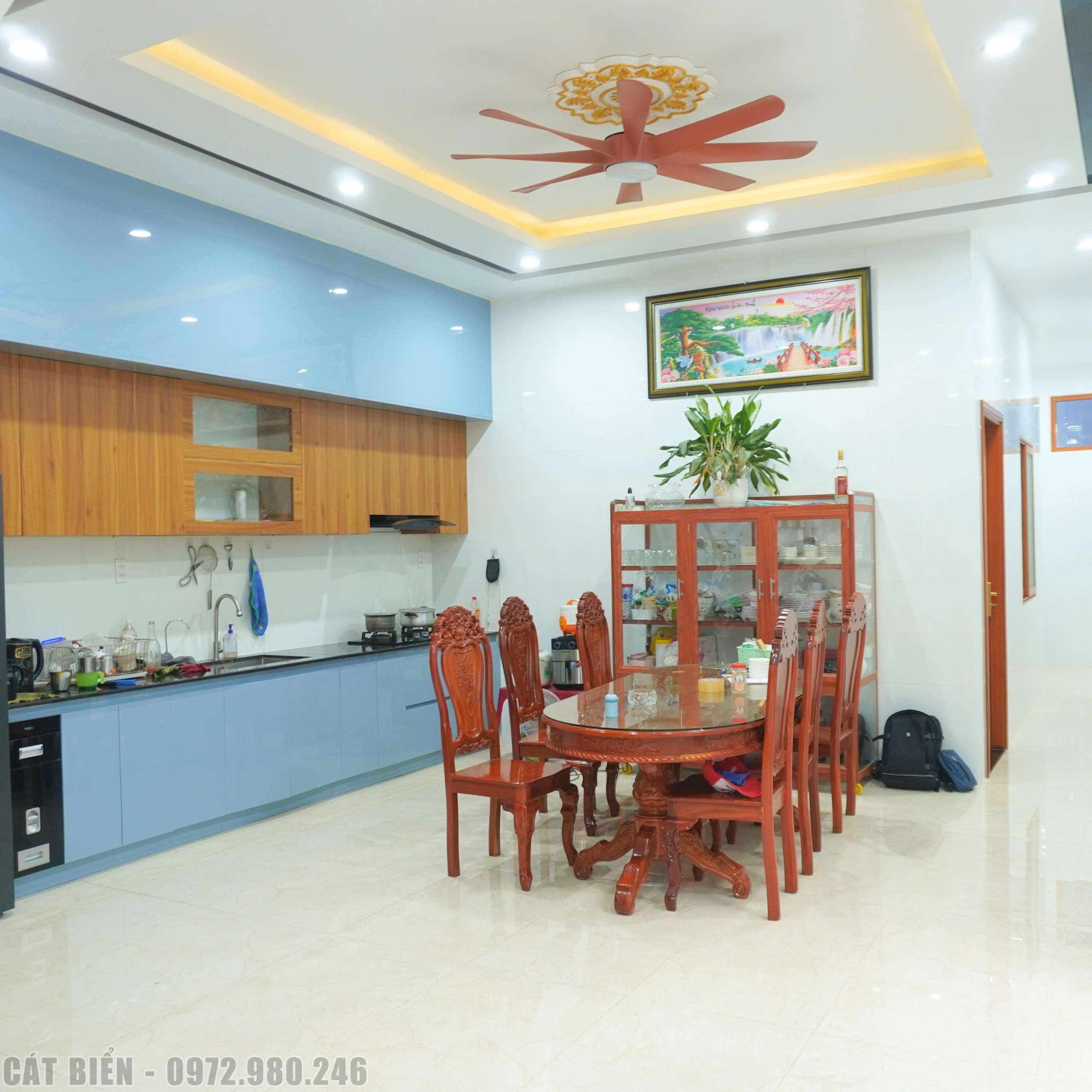 thiết kế sản xuất thi công nội thất gỗ công nghiệp phòng bếp an minh kiên giang