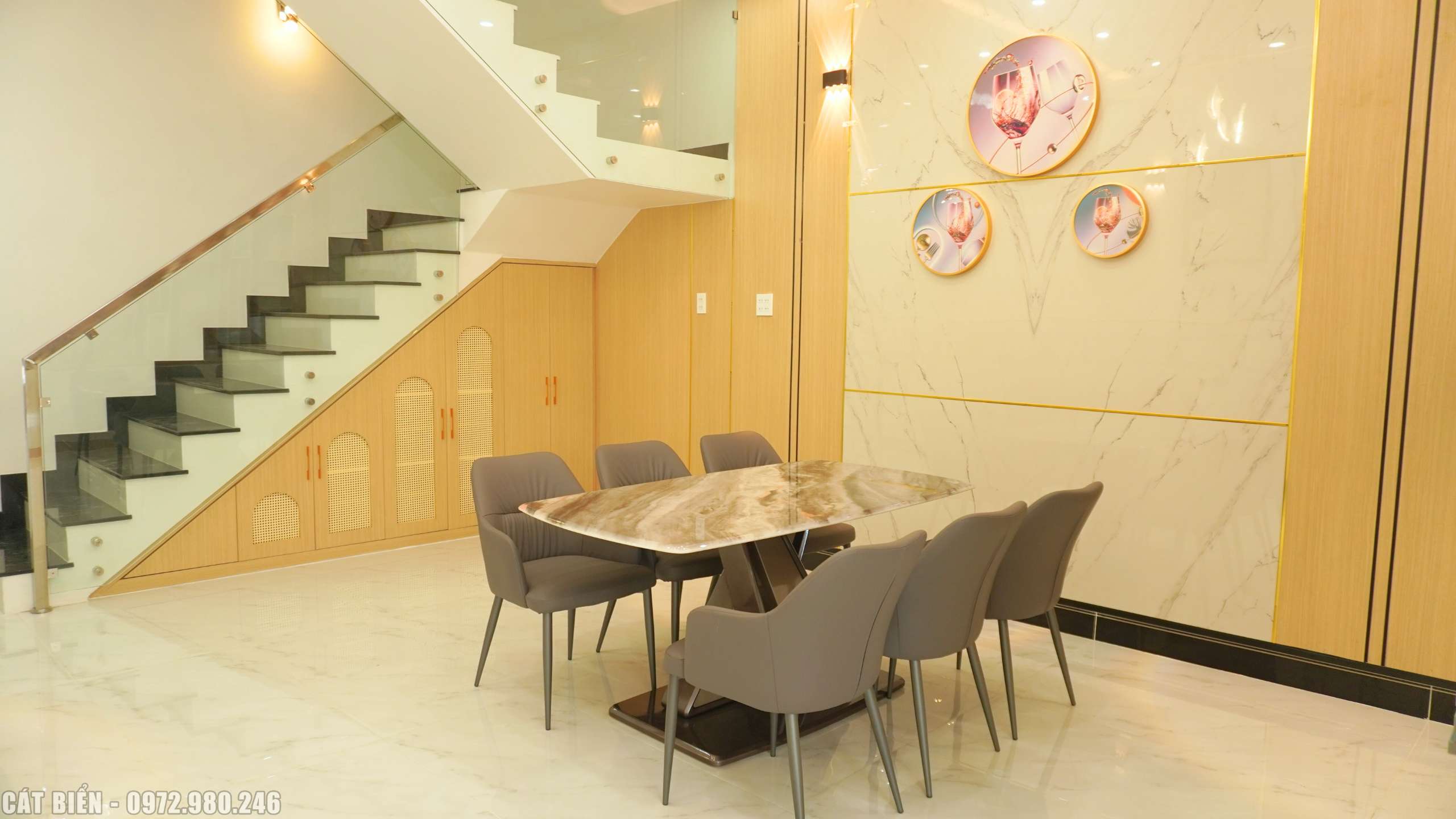 thiết kế thi công nội thất phòng tủ bếp phòng ăn thông minh minh lương kiên giang