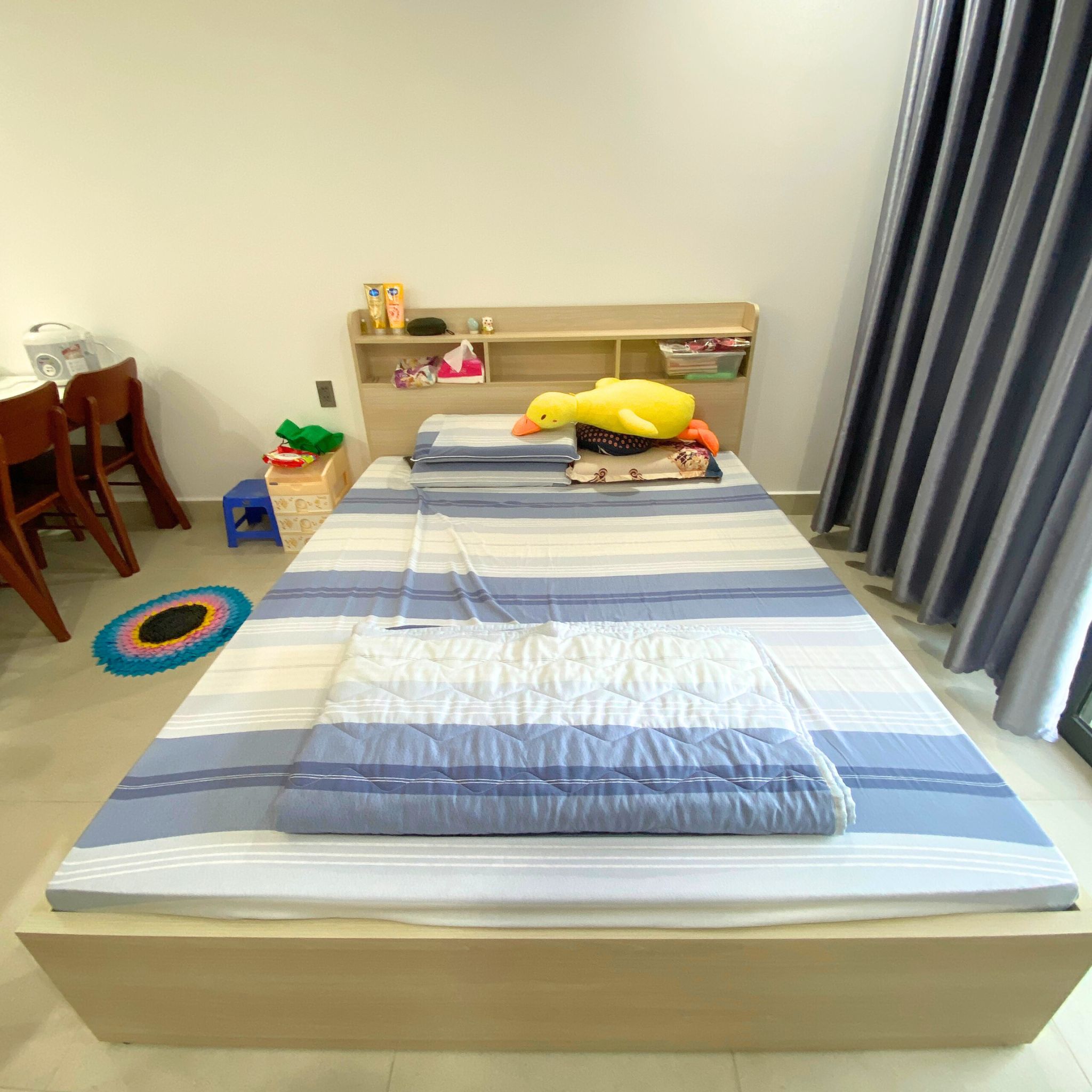 thiết kế sản xuất thi công nội thất chung cư sophia phú cường giường ngủ tủ quần áo vách trang trí kệ tivi rạch giá kiên giang