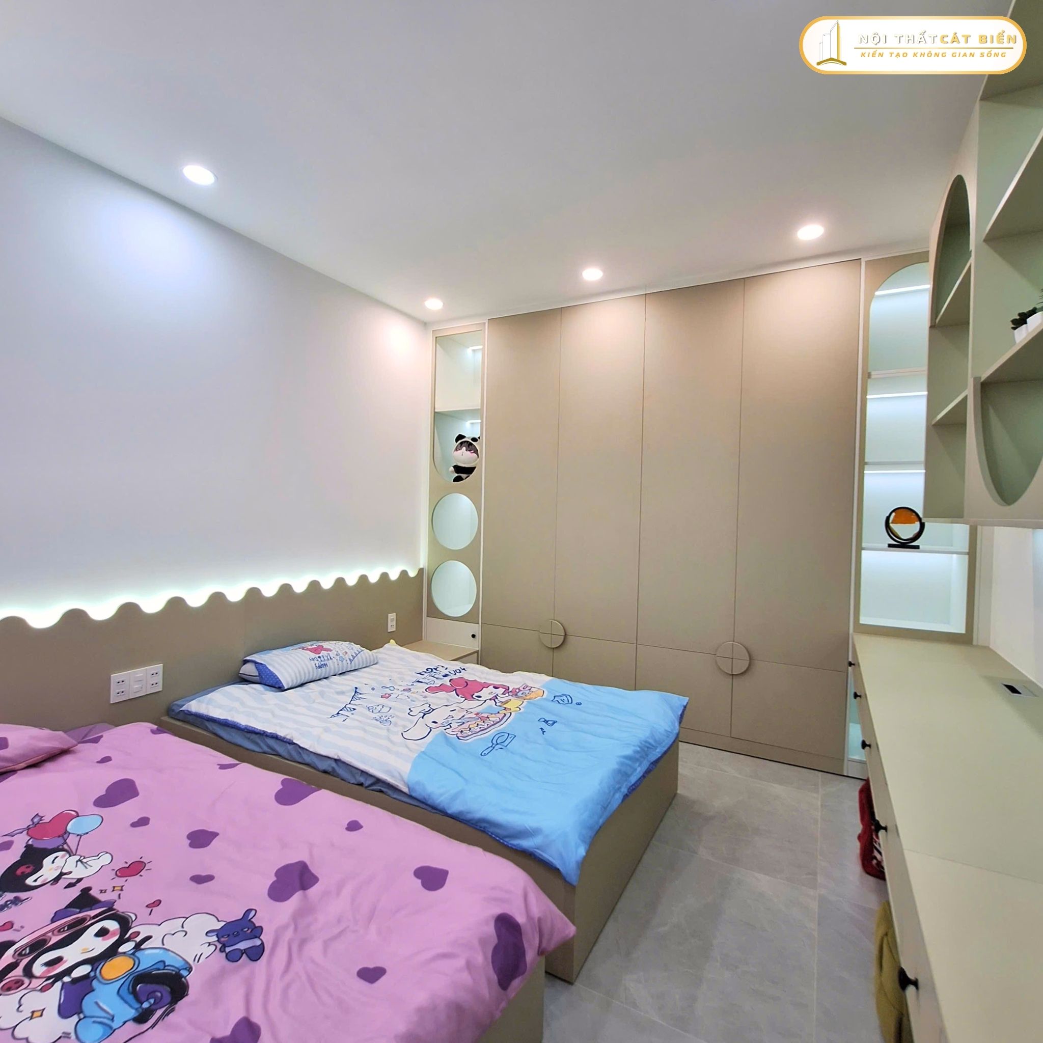 xưởng thiết kế sản xuất thi công lắp đặt giường ngủ, tủ quần áo, tủ đầu giường, kệ tivi, bàn học làm việc phú cường rạch giá