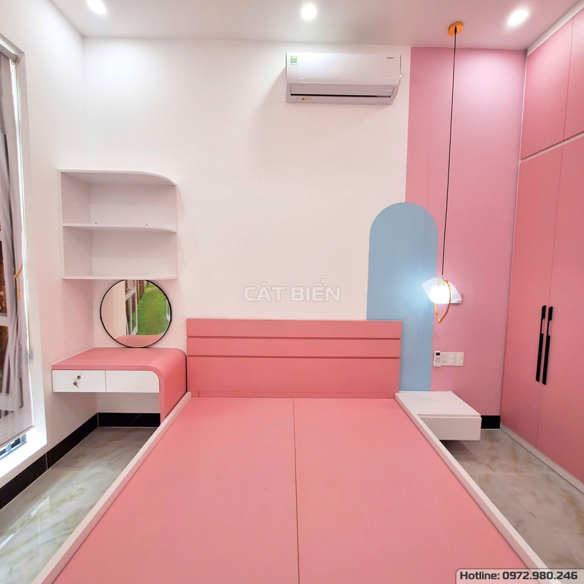 xưởng thiết kế sản xuất thi công lắp đặt tủ áo, giường ngủ, tủ đầu giường, bàn trang điểm, kệ sách gỗ công nghiệp an biên kiên giang