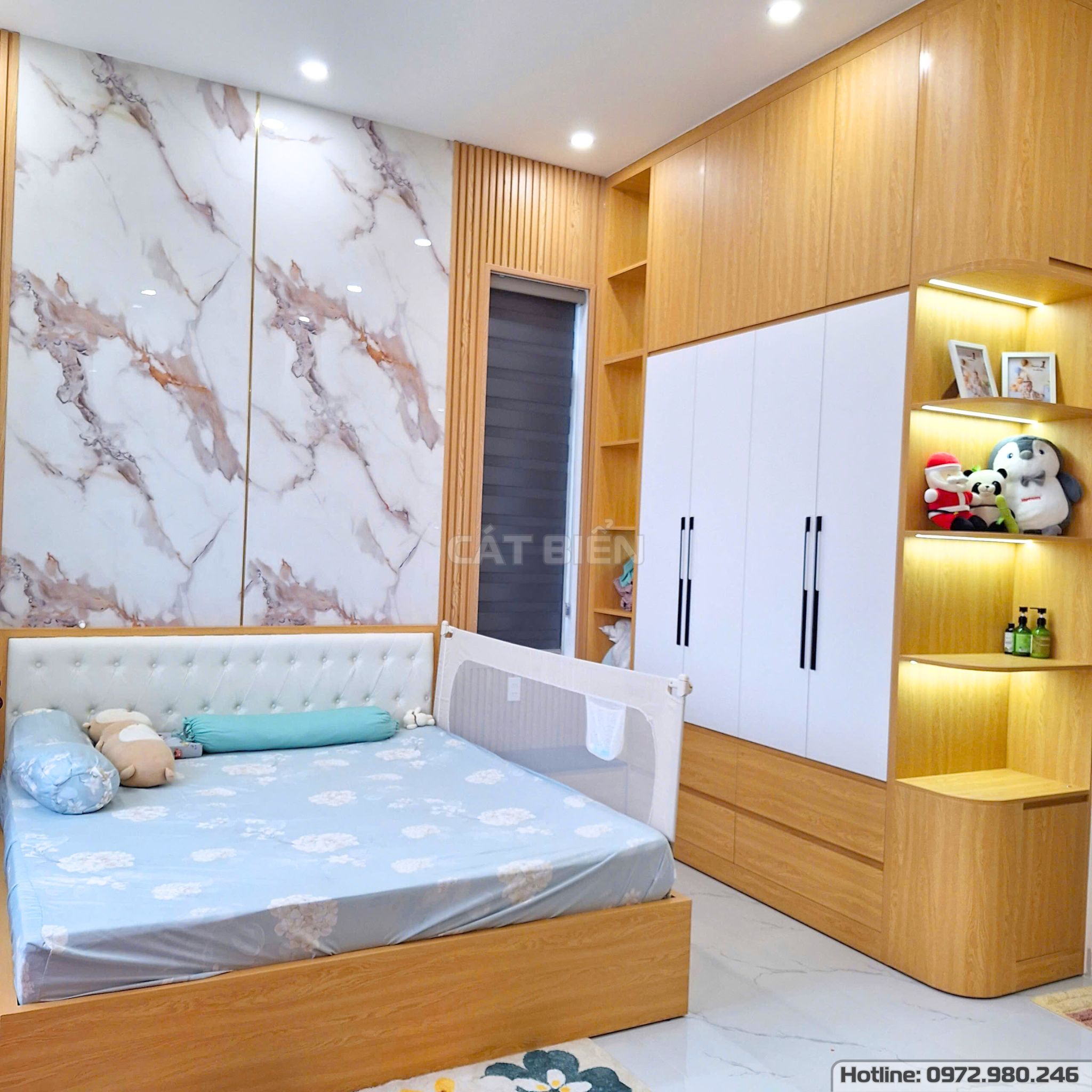 xưởng thiết kế sản xuất thi công lắp đặt giường ngủ, tủ đầu giường, tủ quần áo, kệ trang trí, bàn trang điểm, kệ tivi, vách trang trí pvc vân đá, vách lam sóng gỗ công nghiệp rạch giá