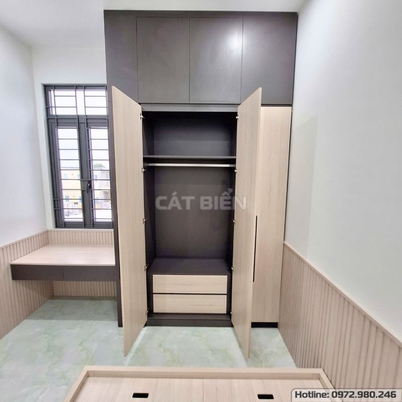 xưởng sản xuất thiết kế thi công lắp đặt giường ngủ, tủ quần áo, bàn học làm việc, kệ sách, vách lam sóng kiên lương kiên giang