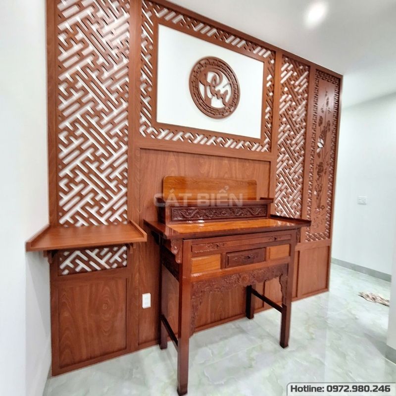 xưởng sản xuất thiết kế thi công lắp đặt vách phòng thờ cnc mdf kiên lương kiên giang