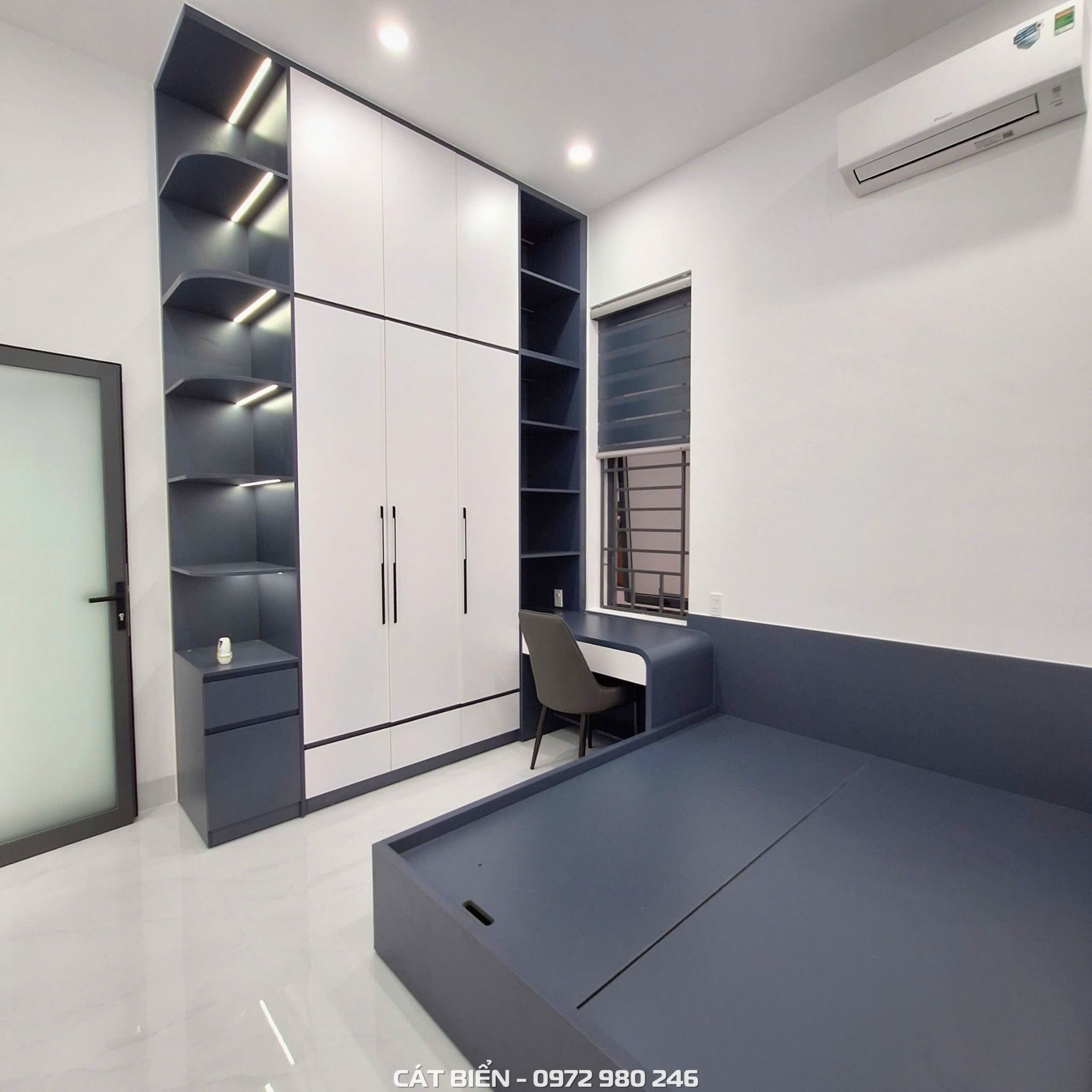 xưởng thiết kế sản xuất thi công lắp đặt tủ quần áo, giường ngủ, tủ đầu giường, bàn học làm việc hòn đất kiên giang