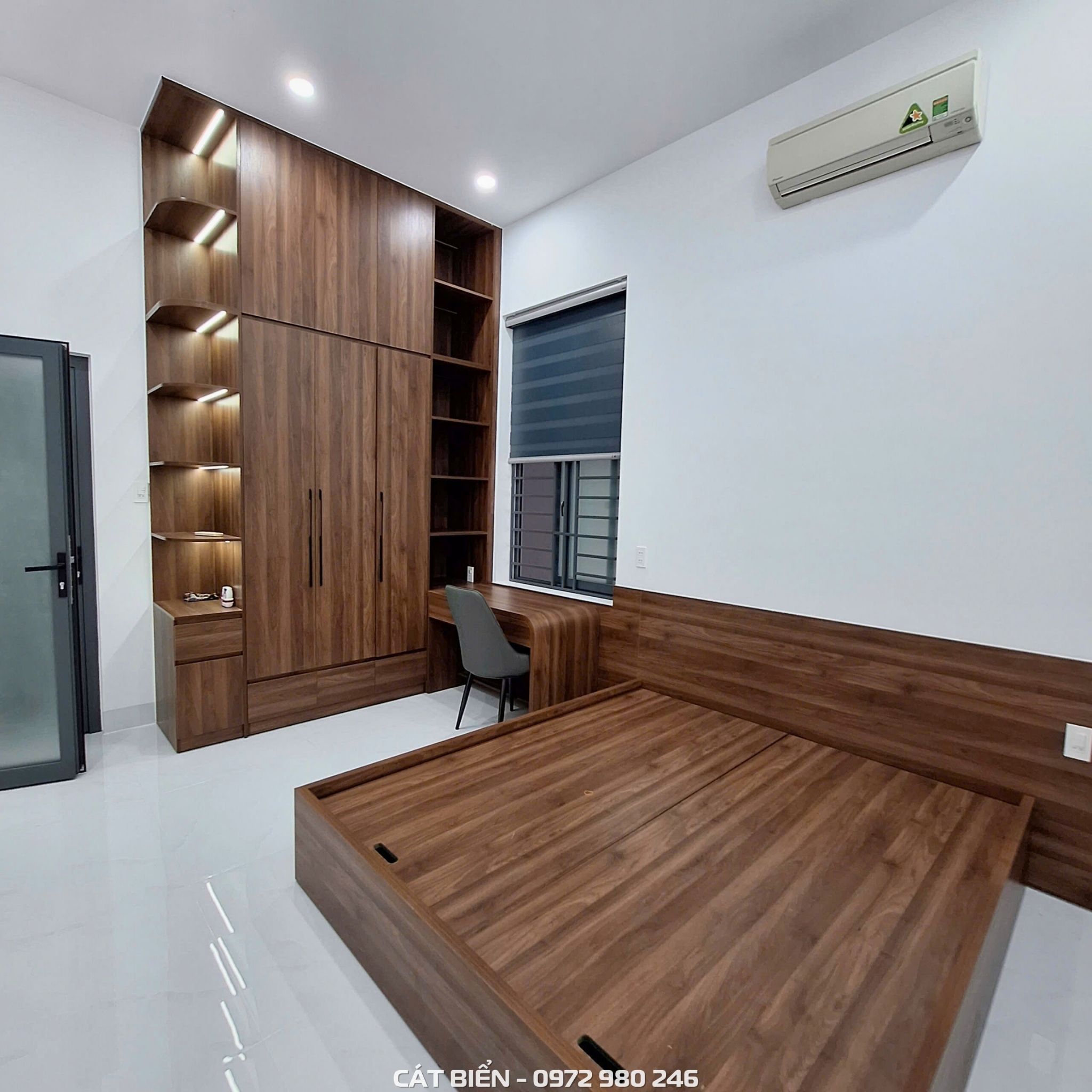 xưởng thiết kế sản xuất thi công lắp đặt tủ quần áo, giường ngủ, tủ đầu giường, bàn học làm việc hòn đất kiên giang