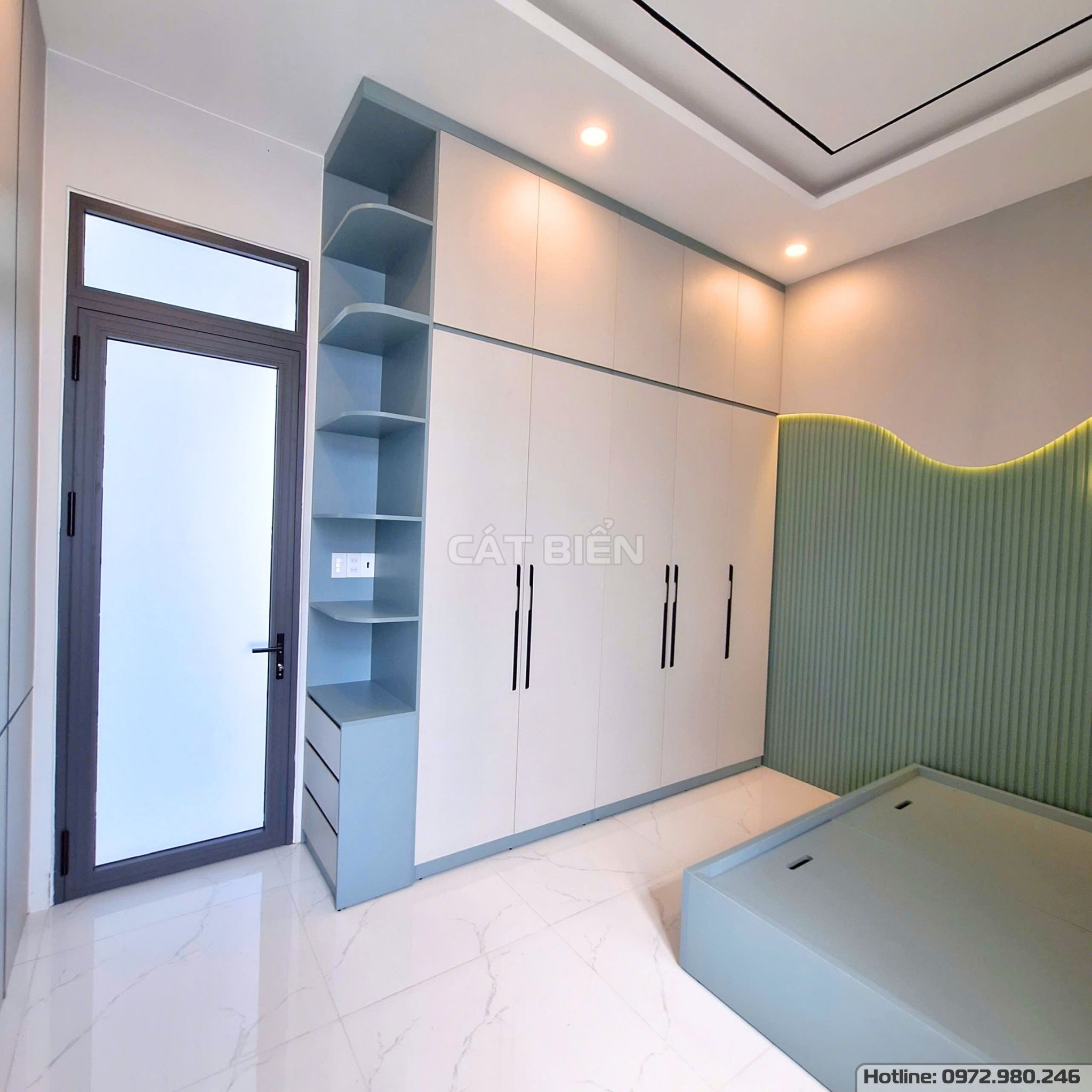 xưởng thiết kế sản xuất thi công lắp đặt giường ngủ, tủ quần áo, tủ đầu giường, bàn học, bàn làm việc, vách trang trí mdf lam sóng gỗ công nghiệp hòn đất kiên giang