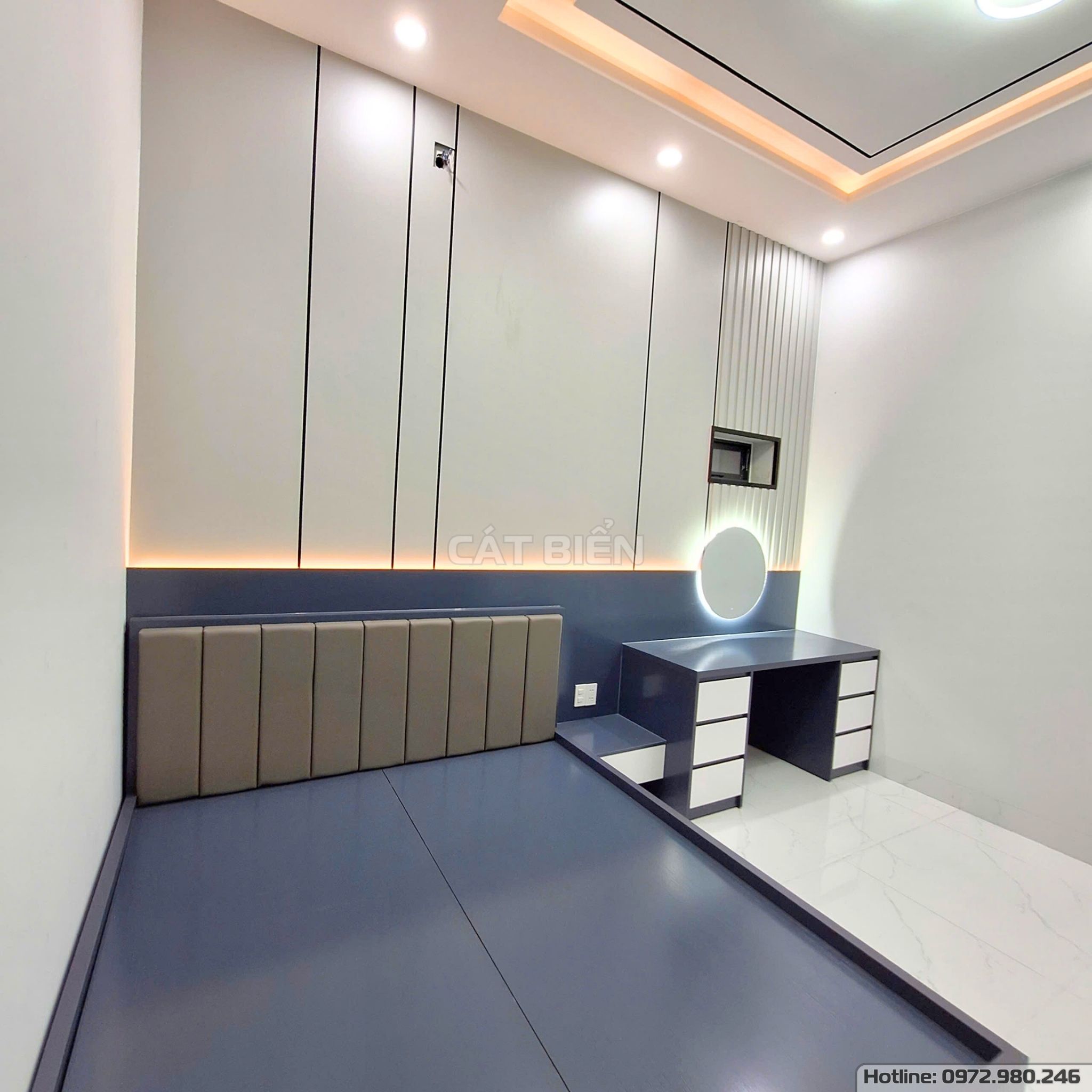 xưởng thiết kế sản xuất thi công lắp đặt giường ngủ, tủ quần áo, tủ đầu giường, bàn học, bàn làm việc, vách trang trí mdf lam sóng, bàn trang điểm gỗ công nghiệp hòn đất kiên giang