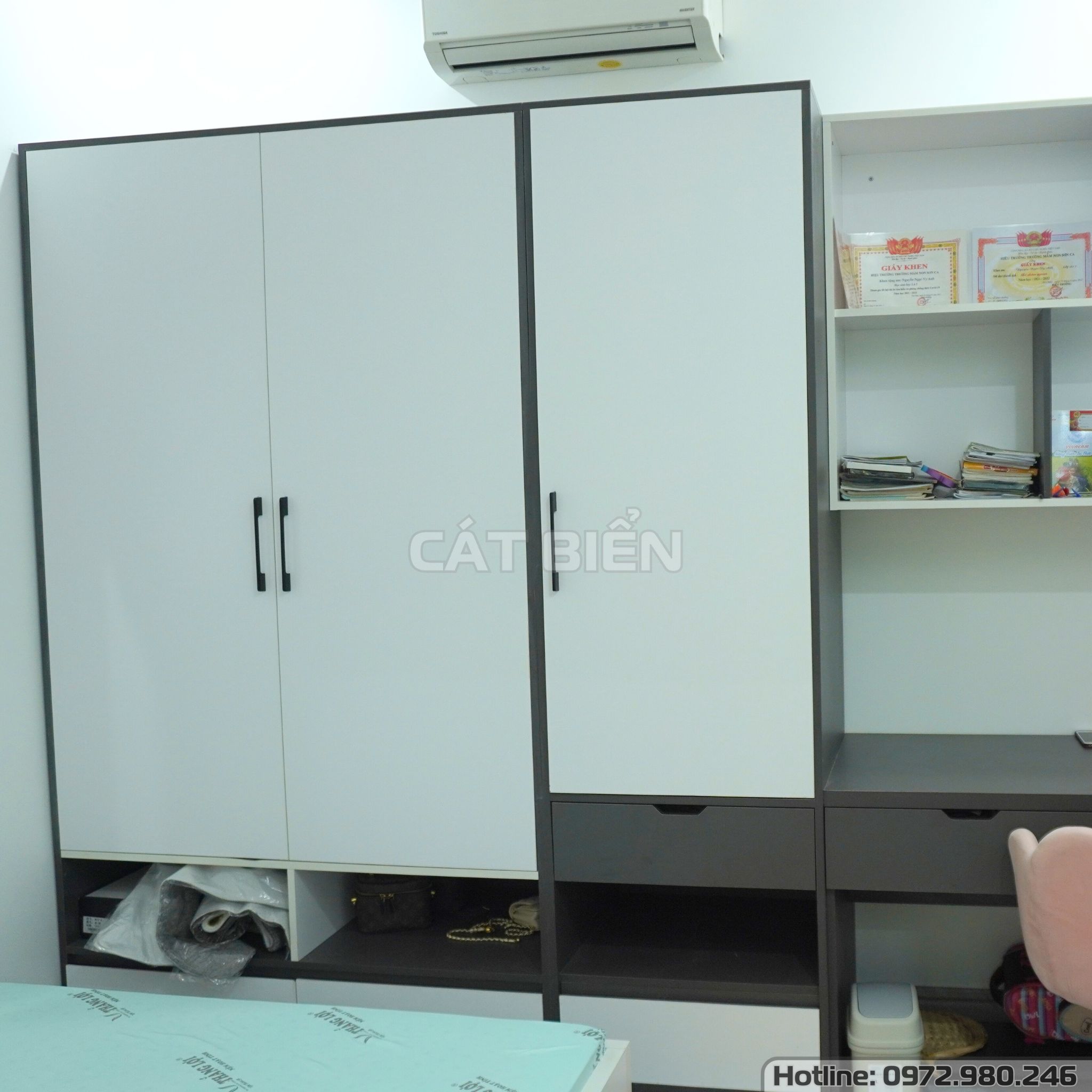 xưởng thiết kế thi công sản xuất nội thất tủ quần áo, giường ngủ, bàn trang điểm tân hiệp kiên giang