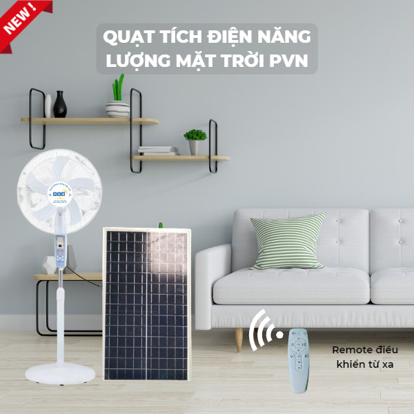 Quạt năng lượng mặt trời PVN Solar Fan phiên bản mới có remote điều khiển