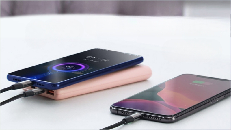 Sạc dự phòng 20.000 mAh 2 cổng có thể sạc cùng lúc 2 thiết bị