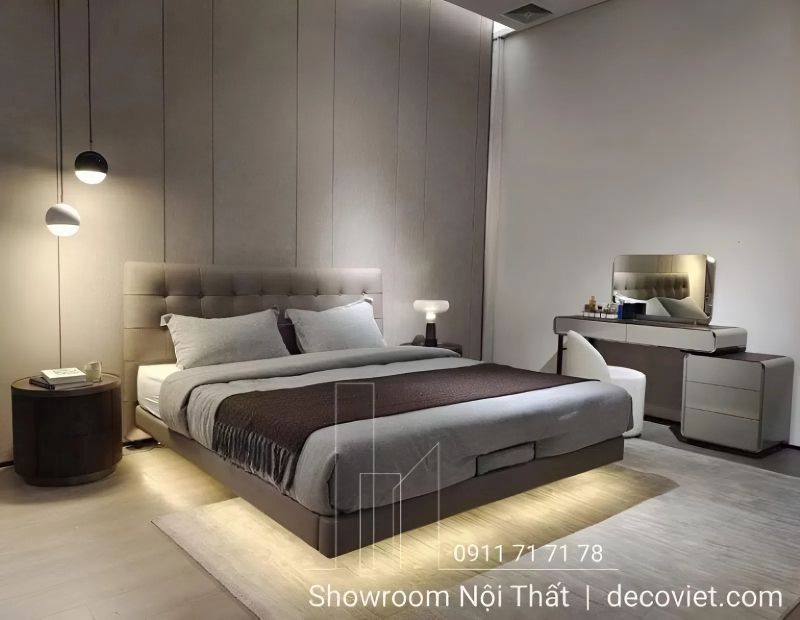 giường bọc da giá rẻ thiết kế hiện đại, bọc đầu giường êm ái