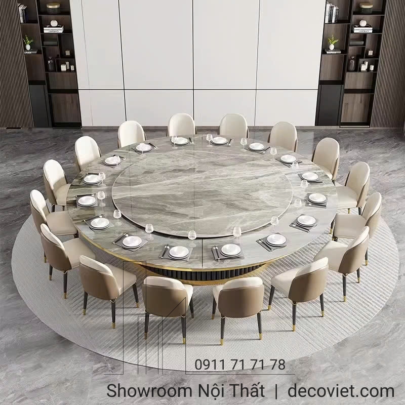 bàn ăn 16 ghế sang trọng phù hợp gia đình đông người