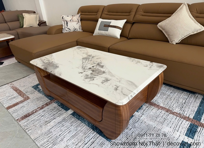 bàn sofa phòng khách hiện đại gam màu ấm áp