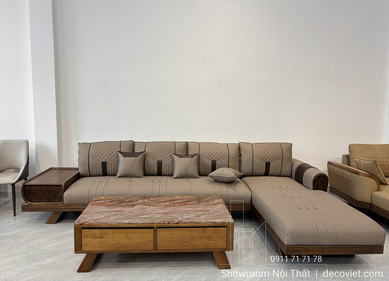 sofa phòng khách gỗ hiện đại