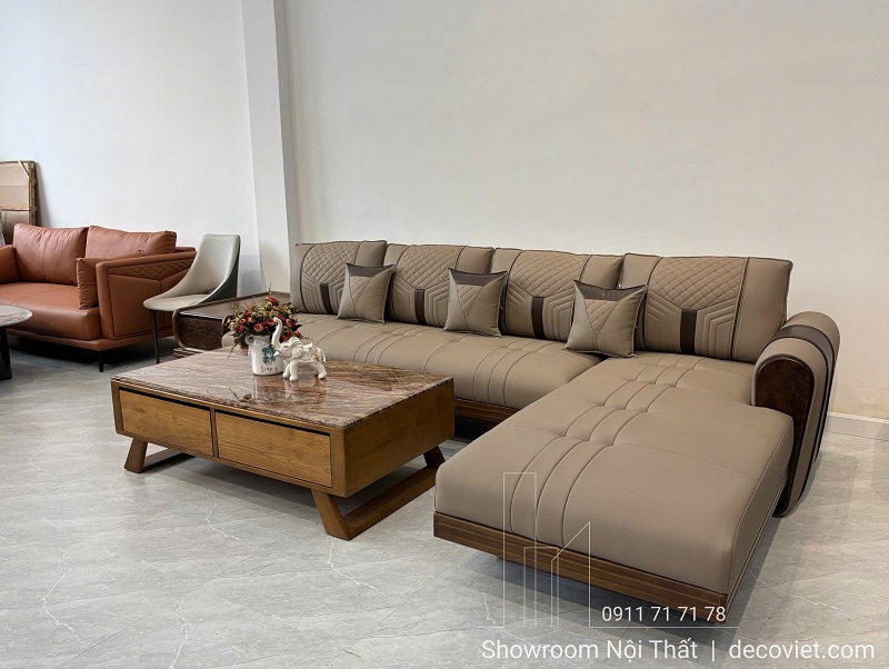 ghế sofa bọc da góc L phù hợp mọi không gian