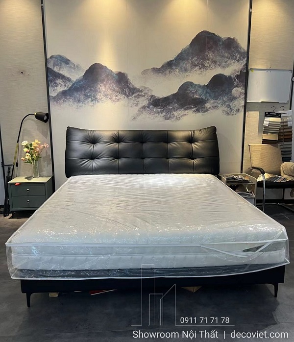 mẫu giường ngủ da với gam màu sang trọng