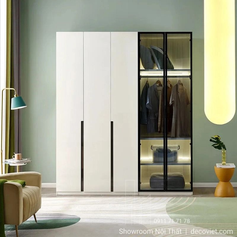 mẫu tủ quần áo hiện đại với thiết kế tối giản và tinh tế.
