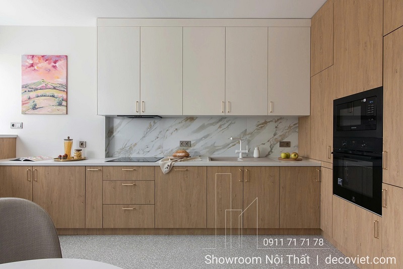 tủ bếp gỗ chữ L