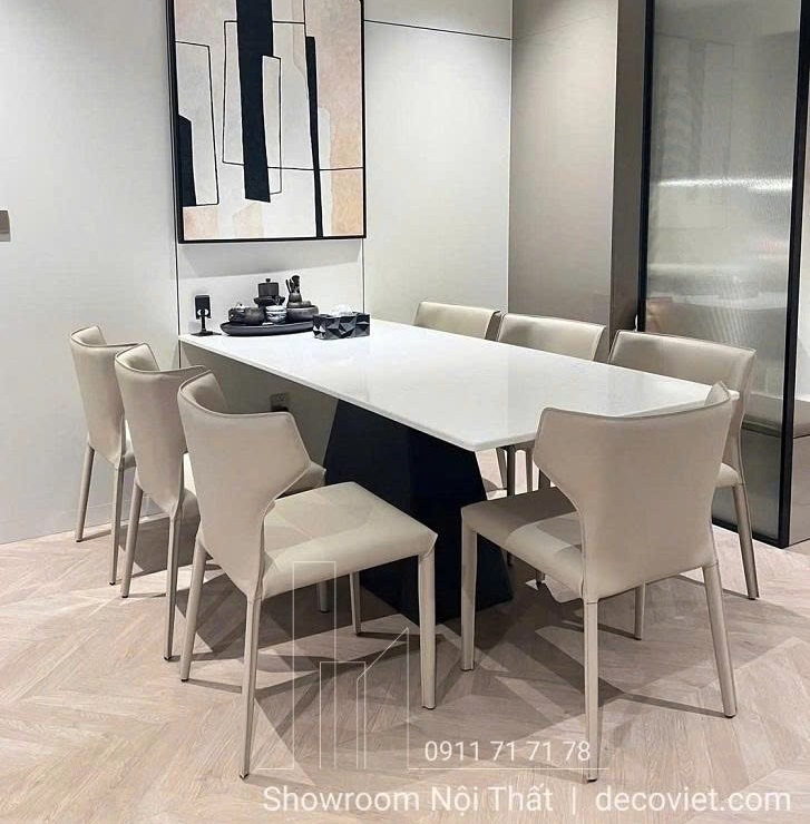 bàn ăn mặt đá 8 người