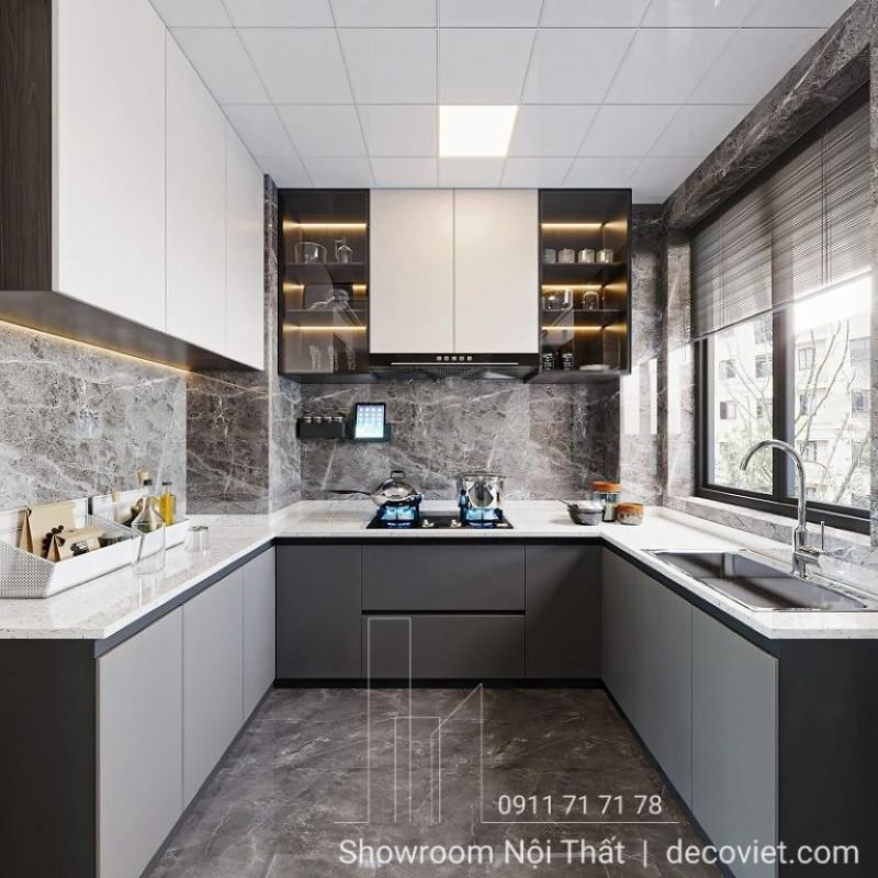 Với thiết kế hình chữ u tối ưu không gian bếp