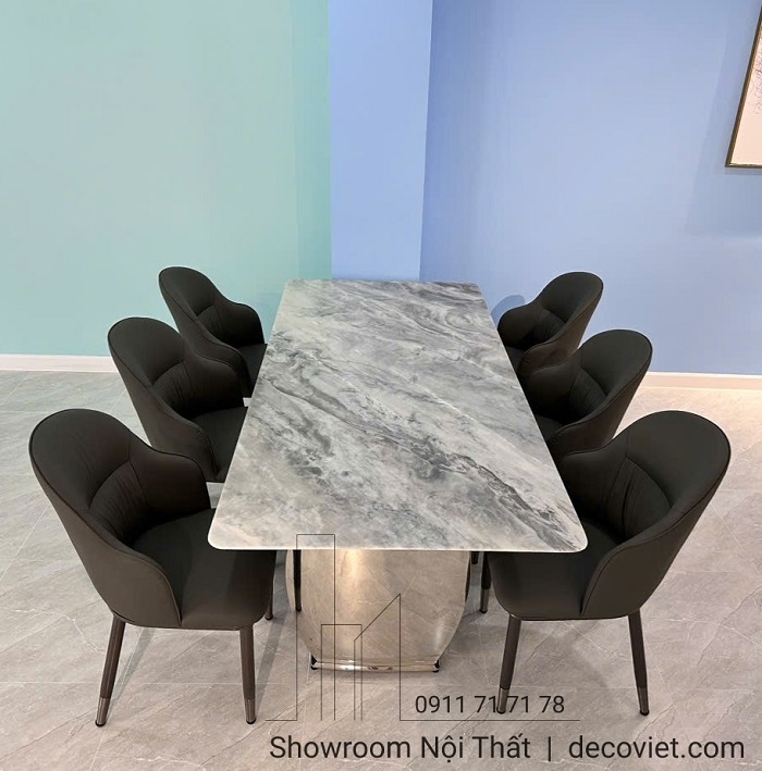 bộ bàn ăn 6 ghế mặt đá