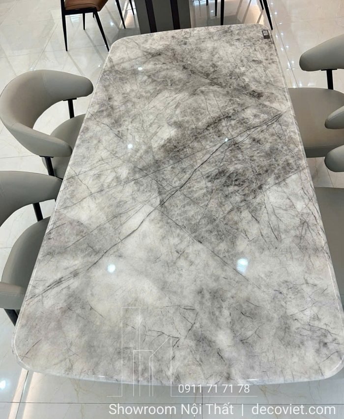 Bàn ăn 6 người mặt đá nhập khẩu cao cấp 2723S cho căn hộ sang trọng