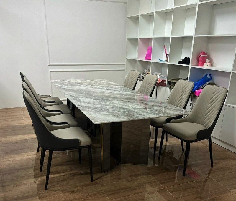Bàn ăn 8 ghế nhập khẩu hiện đại