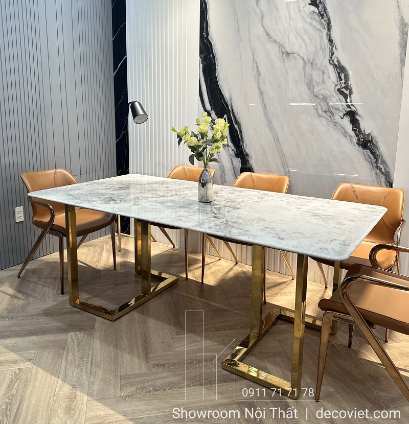 Bộ bàn ăn 8 ghế chân inox 2725S hiện đại tại DecoViet