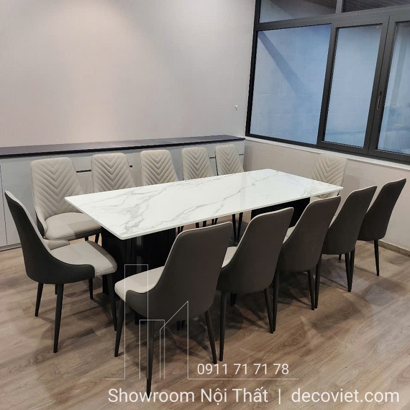 bàn ăn 12 ghế mặt đá đẹp