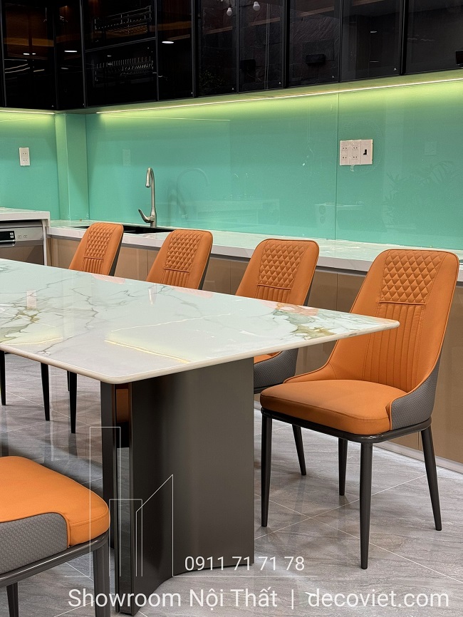 bàn ăn mặt đá 8 người