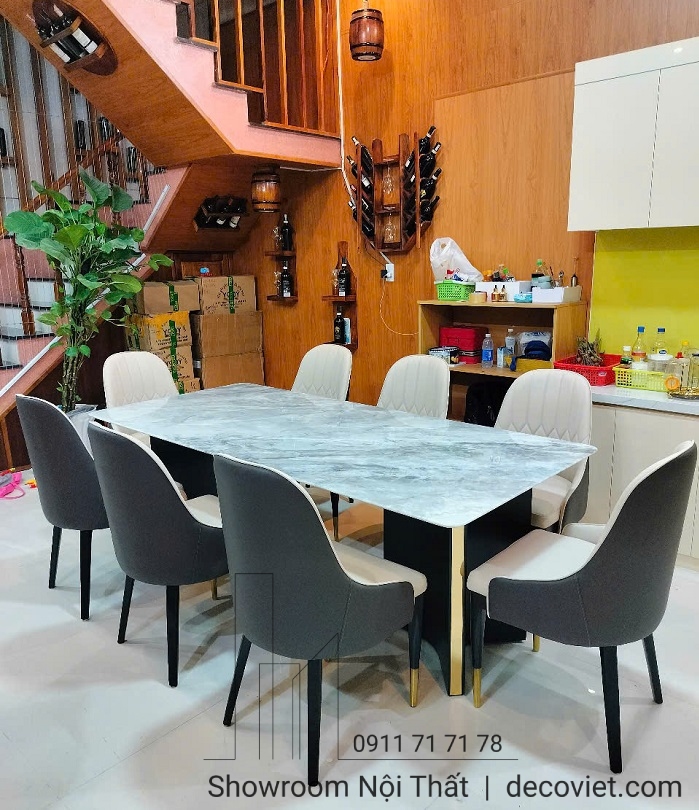 bàn ăn mặt đá 8 ghế giá rẻ