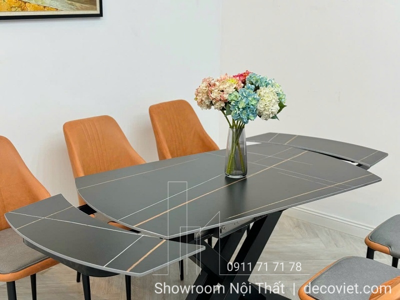 bàn ăn thông minh mặt đá 6 người