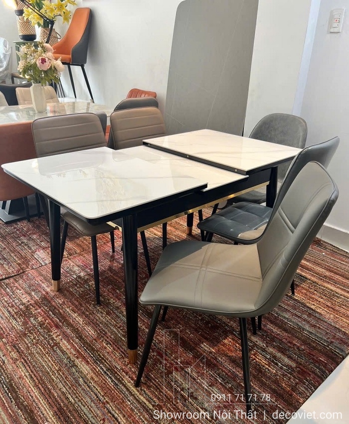 Mẫu bàn ăn kéo dài 1m4 thông minh 2720S mặt đá sang trọng
