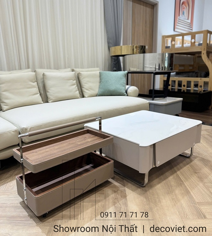 bàn trà đôi mặt đá