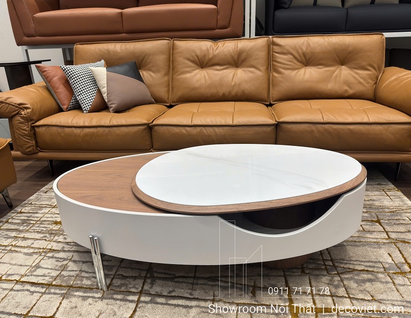 Mẫu bàn trà gỗ mặt đá 417S hiện đại, tiện nghi và thẩm mỹ