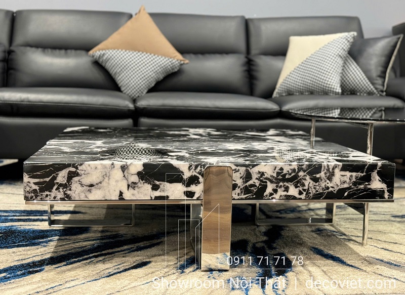 Bàn trà phòng khách 356S chân inox chắc chắn, hiện đại