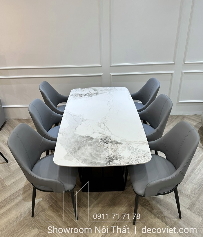 Bàn ăn 6 ghế mặt đá cao cấp
