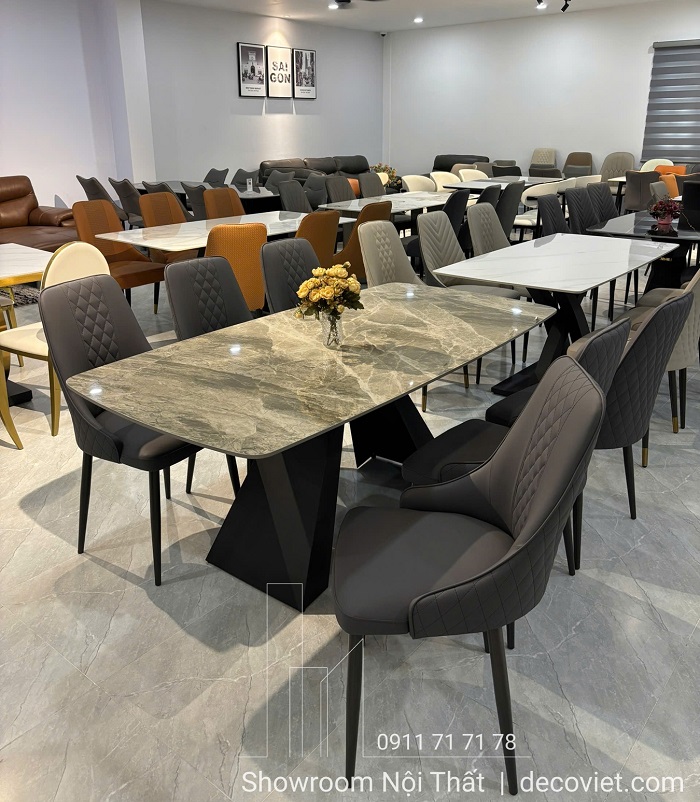 Bộ Bàn Ăn 6 Ghế Mặt Đá Cao Cấp
