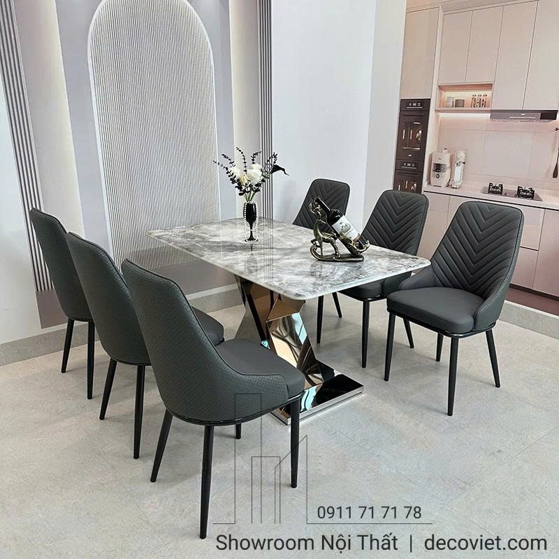 Bộ bàn ăn 6 ghế nhập khẩu cao cấp mặt đá